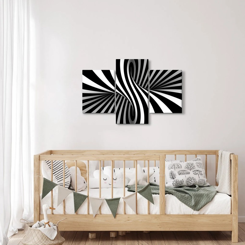 Tablou abstract cu dungi de zebră (90x60 cm)