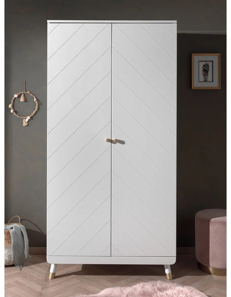 Dulap din lemn de pin pentru camera copiilor Vipack Billy, alb