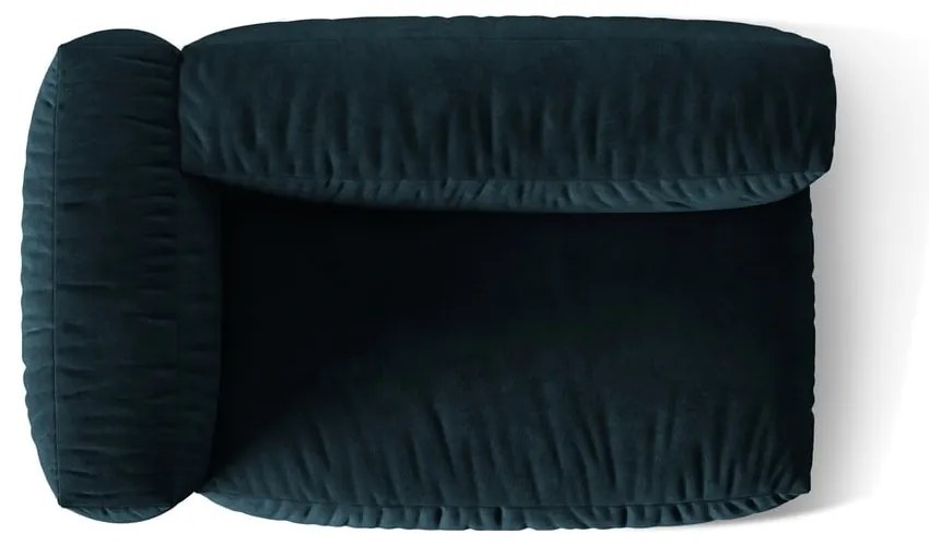 Modul pentru canapea modulară albastru închis cu tapițerie din catifea (cu colț pe partea stângă) Martina – Micadoni