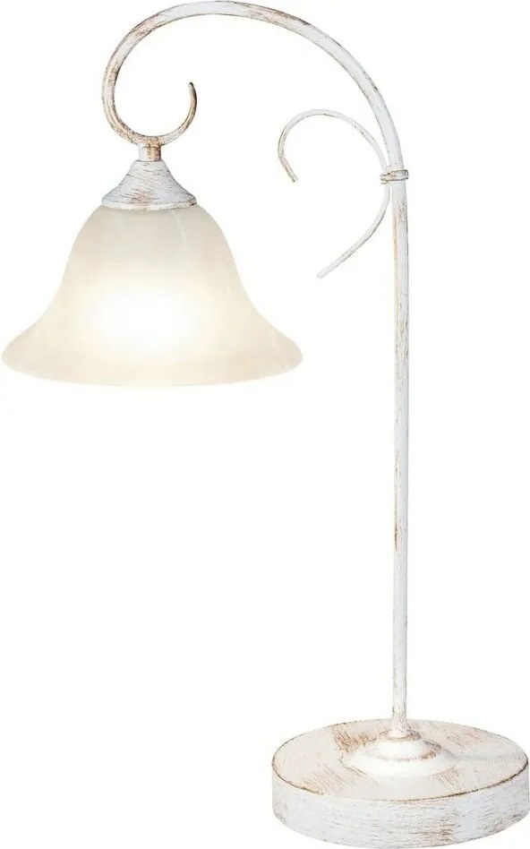 Veioza, Lampa de masa design VINTAGE, finisaj alb antic, Katherine 7187 RX