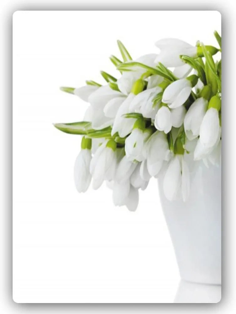 CARO Tablou metalic - Flowers In A White Vase 40x60 cm