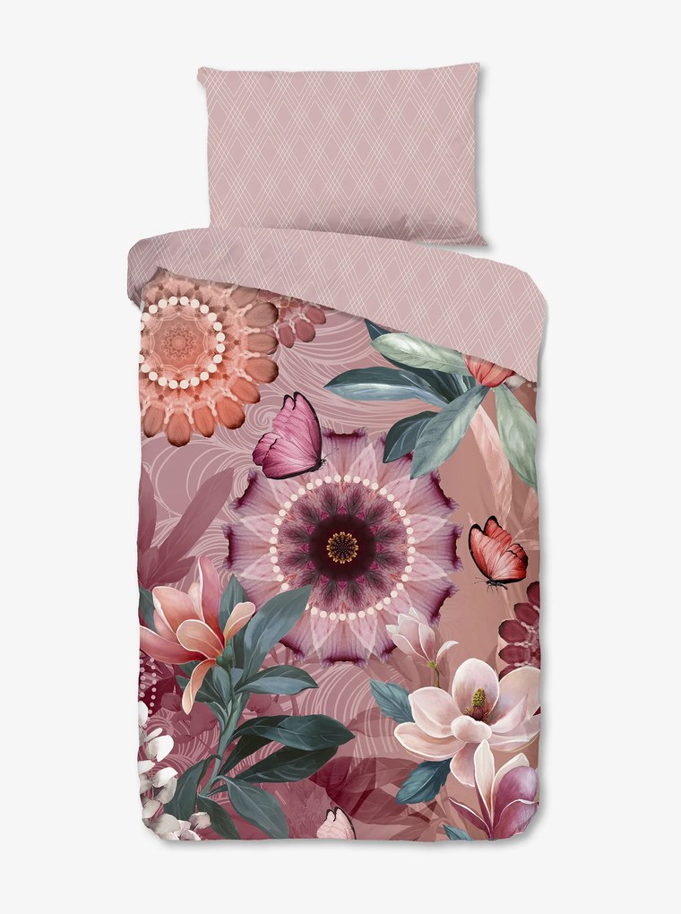 Lenjerie de pat din flanelă dublă roz pentru un pat de o persoană Home Hip Tlingit