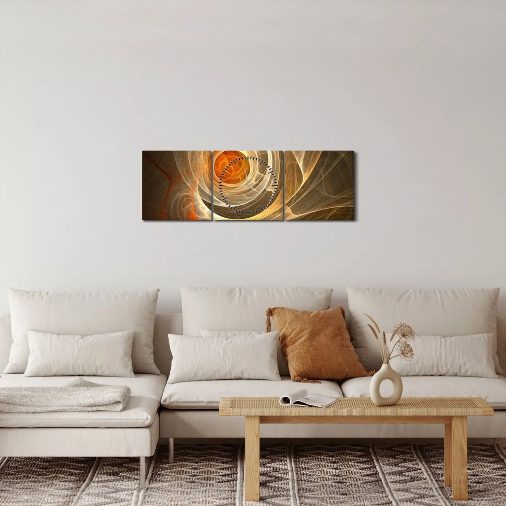 Tablou cu abstracție (cu ceas) (90x30 cm)