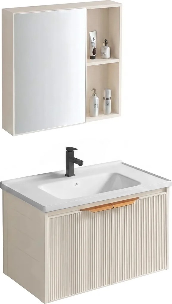 Set mobilier de baie cu lavoar Mario 60cm Beige