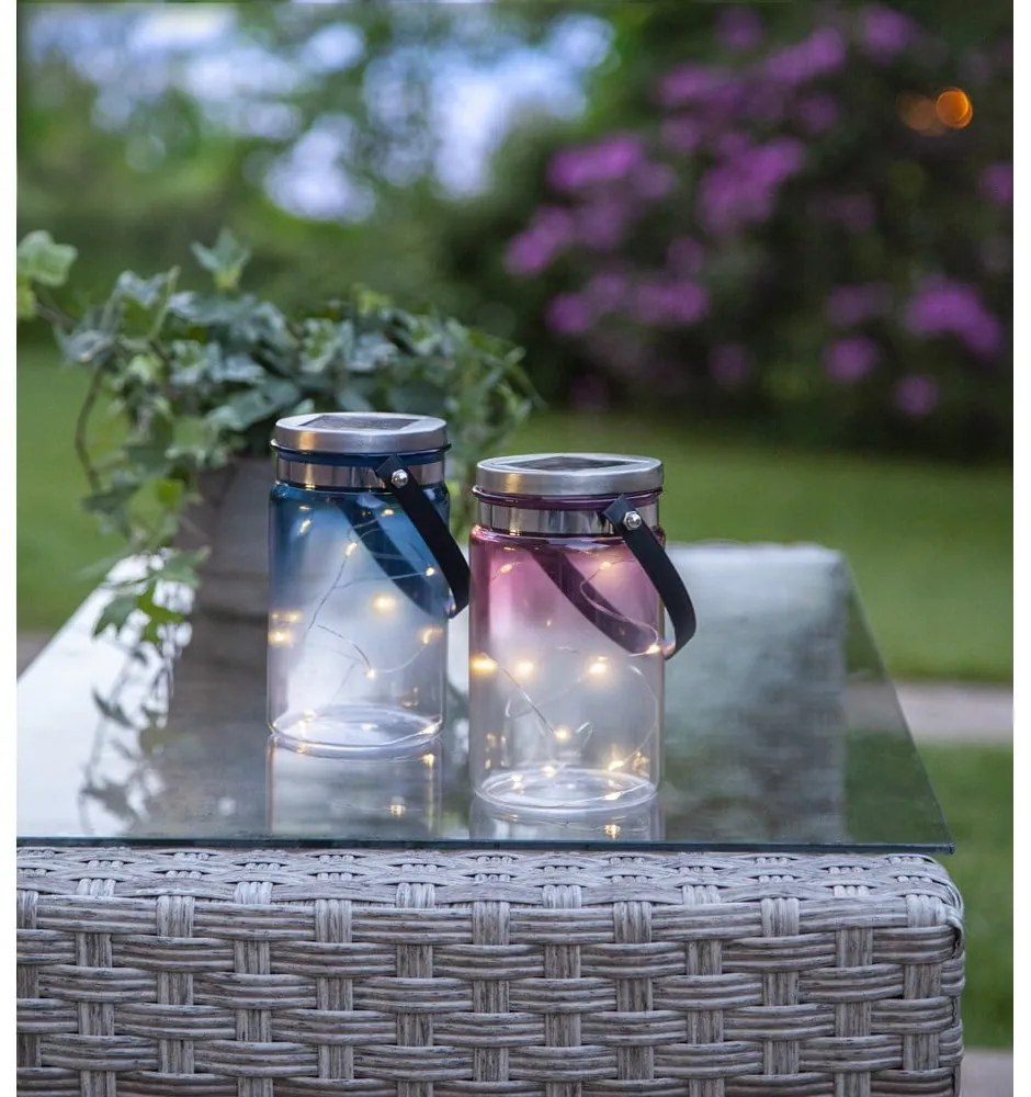 Felinar solar pentru exterior Star Trading Tint Lantern Pink, înălțime 15 cm