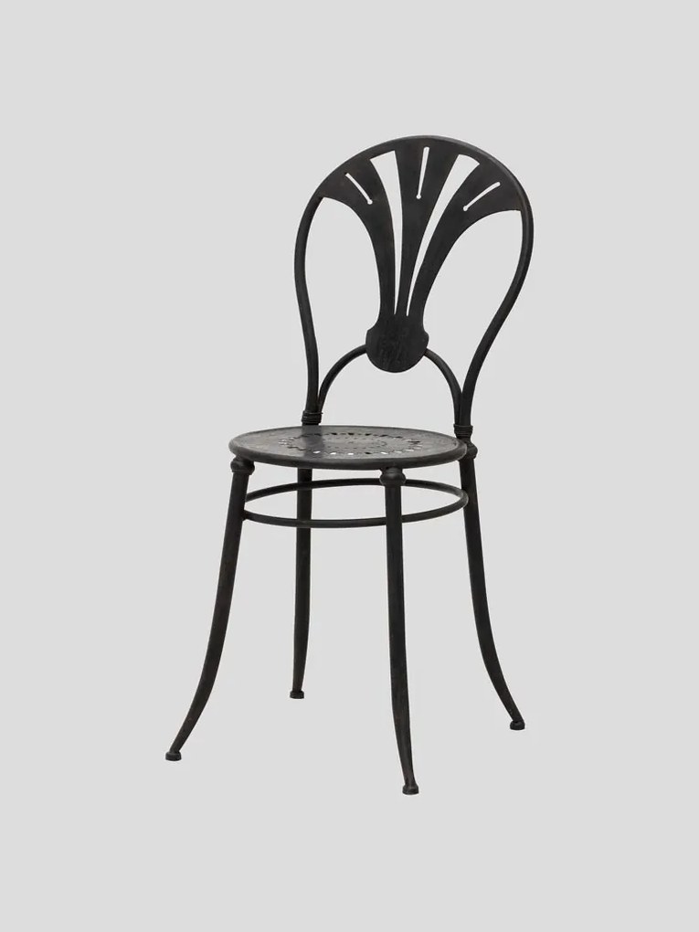Scaun exterior negru, din metal, Otta