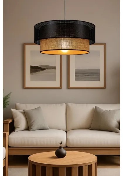 Pendul pe cablu BORHO 1xE27/60W/230V, negru/jută