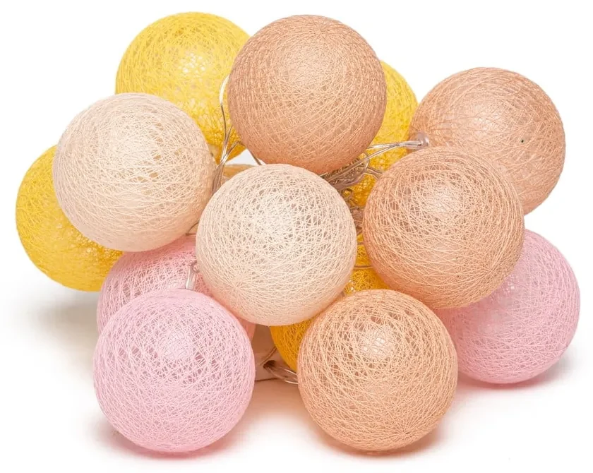 Șirag luminos cu becuri LED Bonami Essentials, 15 becuri, bej - roz