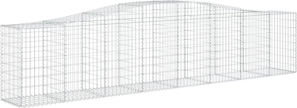 vidaXL Coș gabion arcuit 400x50x80/100 cm fier galvanizat
