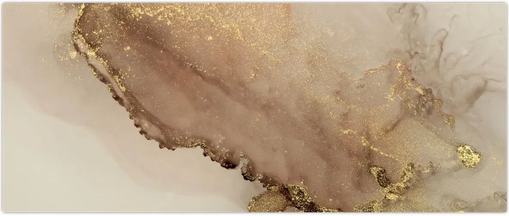 Tablou - Sclipici auriu (120x50 cm)
