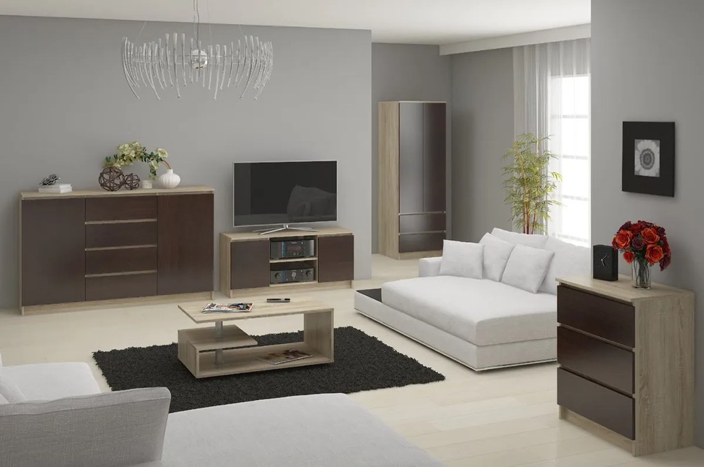 Comodă Kurtinaitis 10SZ (Stejar sonoma + wenge). 1069401