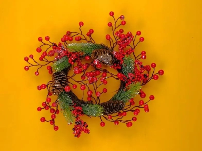 Coroniță de Crăciun cu fructe de pădure 33cm