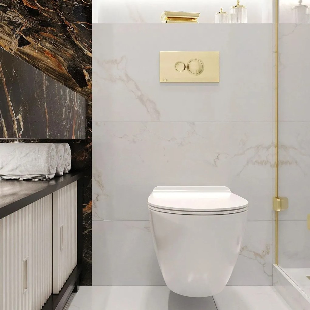 Rea Carter vas wc cu capac soft-close agatat da da alb lucios REA-C4801
