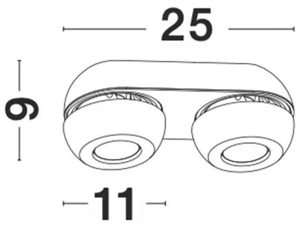 Aplica cu 2 spoturi LED directionabile Gon negru NVL-9105102