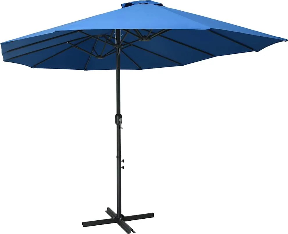 vidaXL Umbrelă soare exterior cu stâlp aluminiu, albastru, 460x270 cm