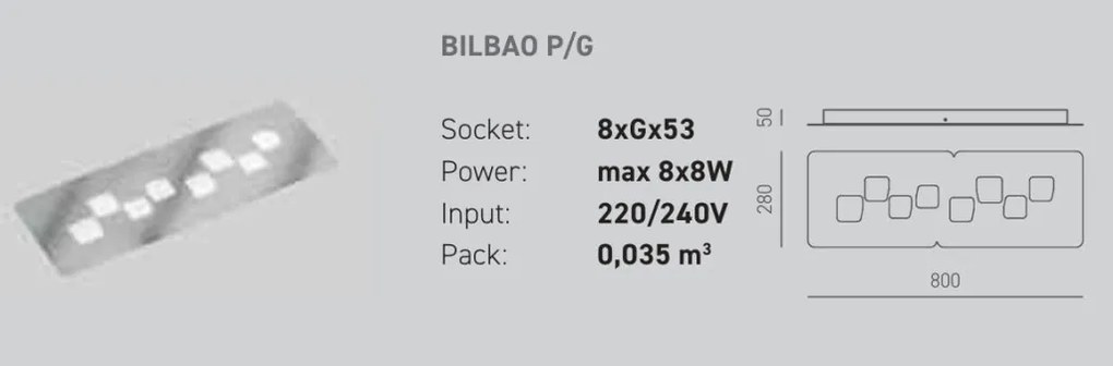 Plafoniera moderna BILBAO 80x28cm, alb, gri sau argintiu
