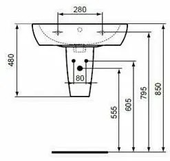 Lavoar suspendat Ideal Standard Tempo 55 cm