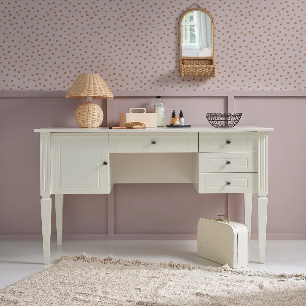 Birou elegant Ines alb L132 cm