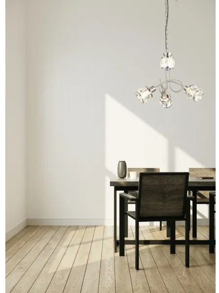 Globo 54356-3H - Candelabru LED pe lanț KRIS 3xE14/40W/230V + LED/5W