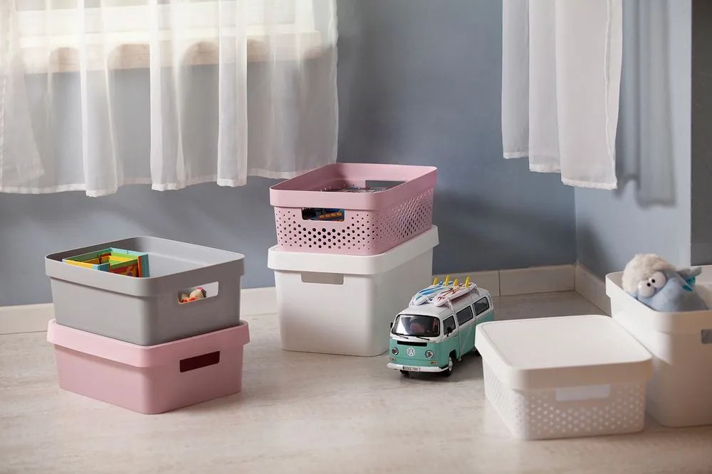 Cutie de depozitare INFINITY DOTS 11L - roz