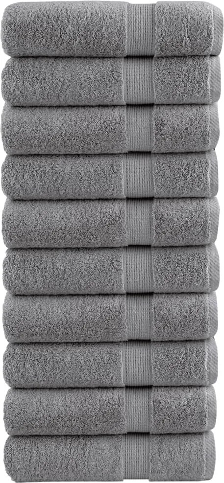 vidaXL Prosoape de mâini premium, SOLUND 10 buc gri 50x100cm 600gsm