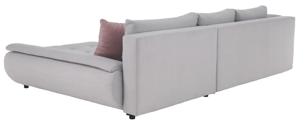 Set canapea, gri deschis / roz pudră, material textil, dreapta, BRATO