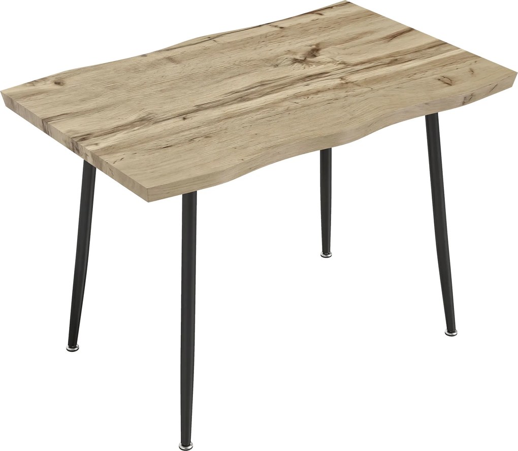 HOMCOM Masă pentru 4 persoane, 110 cm Masă dreptunghiulară nordică pentru bucătărie cu picioare din oțel pentru living și sufragerie, stejar | Aosom Romania