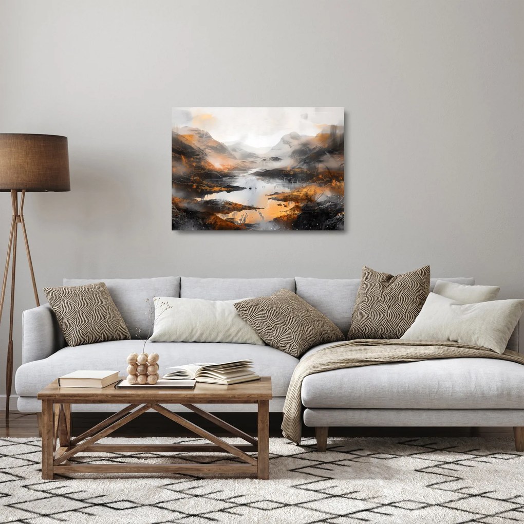 Tablou pe sticlă - Pictura peisajelor montane (70x50 cm)