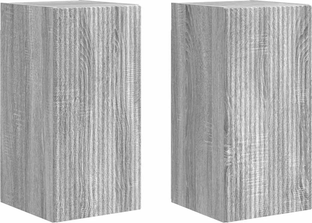 vidaXL Dulap TV de perete Pe perete 2 pcs Gri Sonoma 30 x 31 x 60 cm