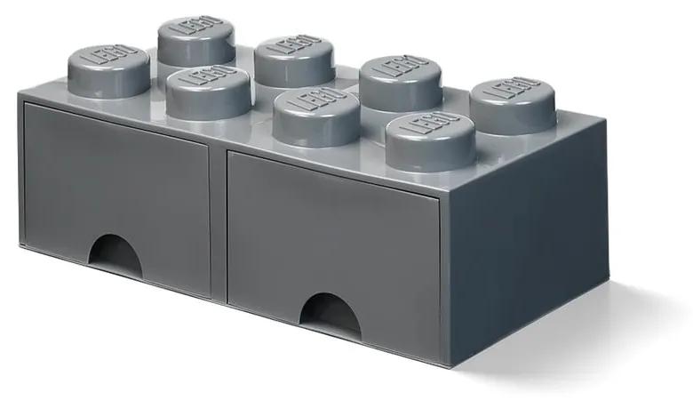 Cutie depozitare cu 2 sertare LEGO®, gri închis