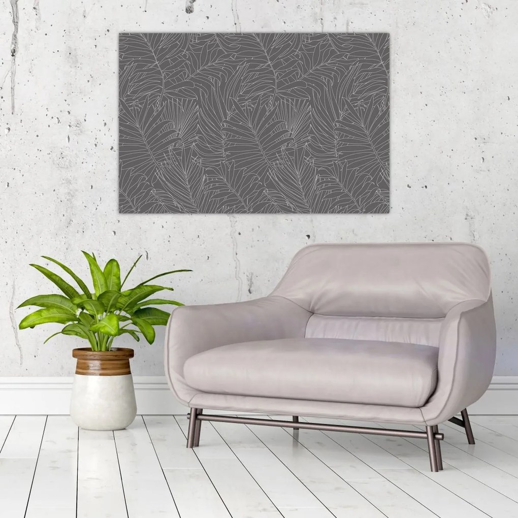 Tablou - Frunze de palmier gri (90x60 cm)