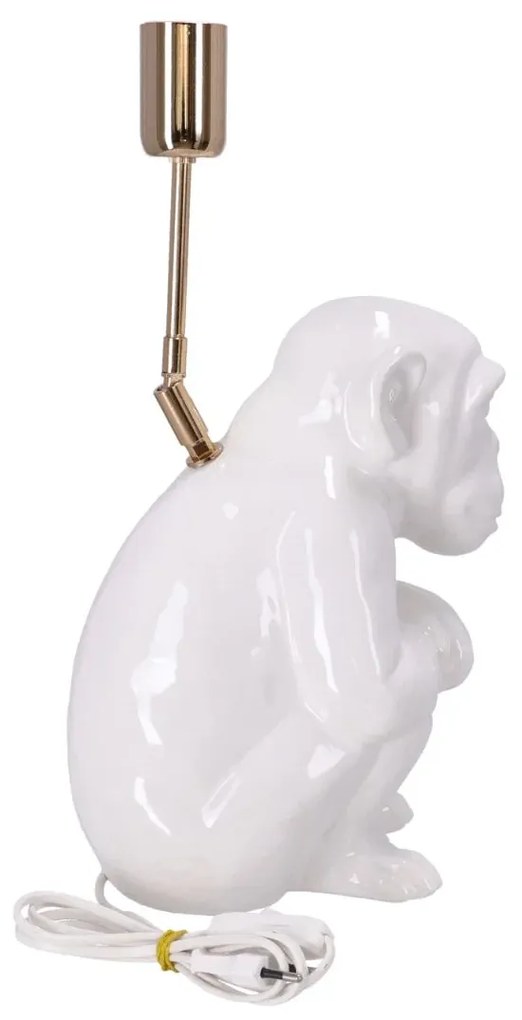 Lampa ceramica Maimuta Alba h 35 cm