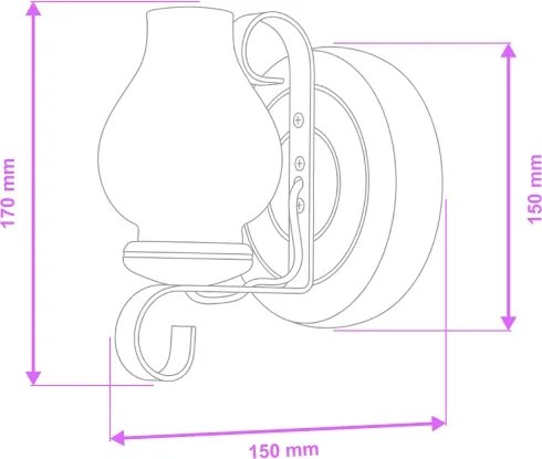 Aplică Brilagi ROATA APLICA 1xE14/40W/230V fag/nuc