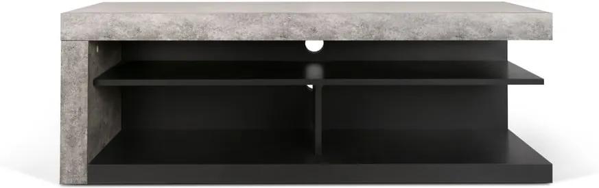 Masă TV în decor de beton TemaHome Detroit, 130 x 45 cm, negru
