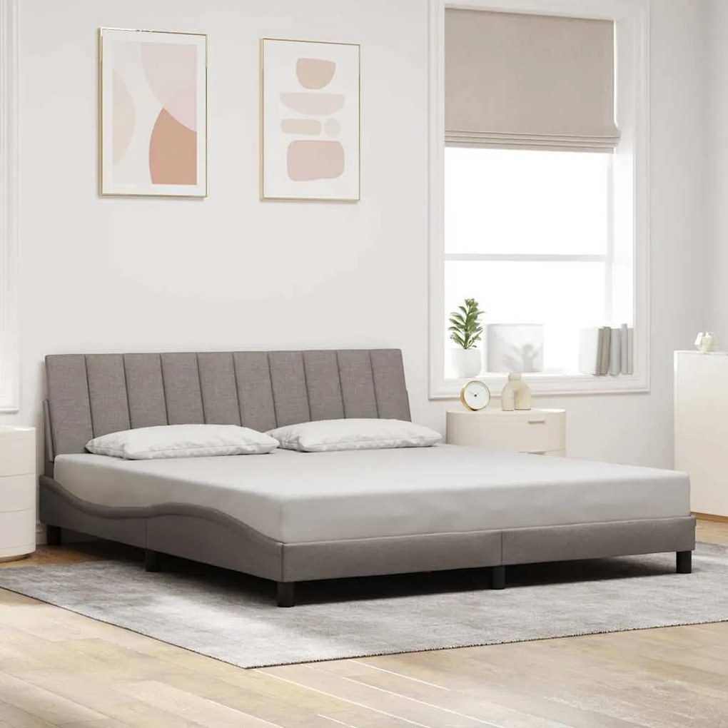 vidaXL Cadru de pat fără saltea, gri taupe, 180x200 cm, textil