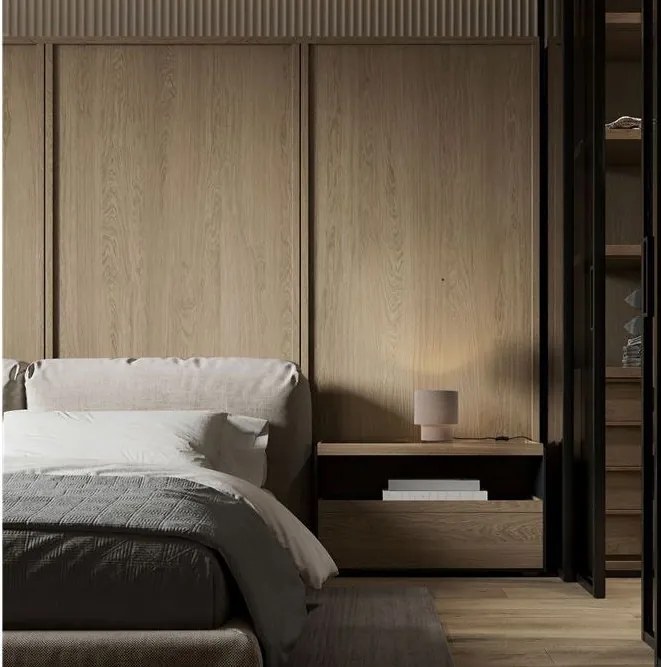 Veioza, Lampa de masa cu abajur maro deschis SYRIN