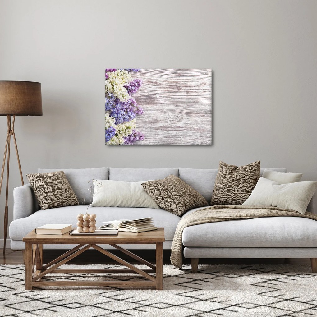 Tablou - Liliac pe lemn (70x50 cm)