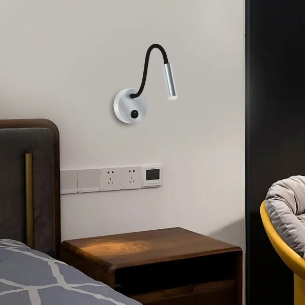 Lampă LED flexibilă de perete Brilagi MAYA LED/3W/230V 4000K argintiu