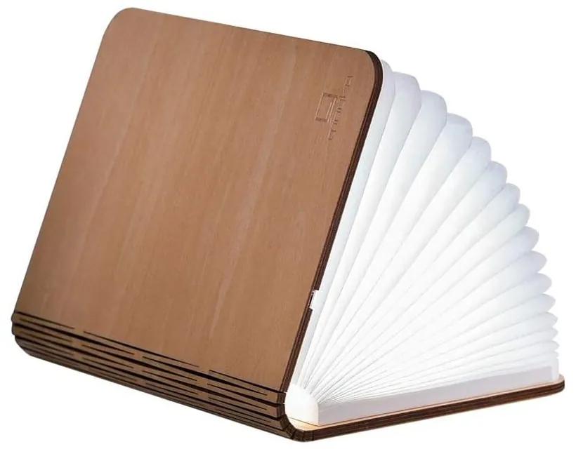 Veioză de birou din lemn de arțar, cu LED, în formă de carte Gingko Booklight Mini, maro deschis