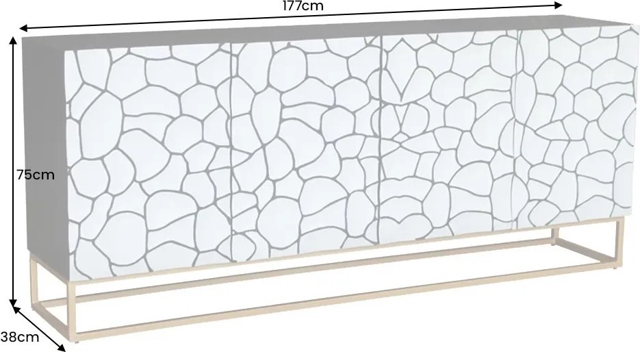 Comoda cu model mozaic 3D Vulcano 177cm