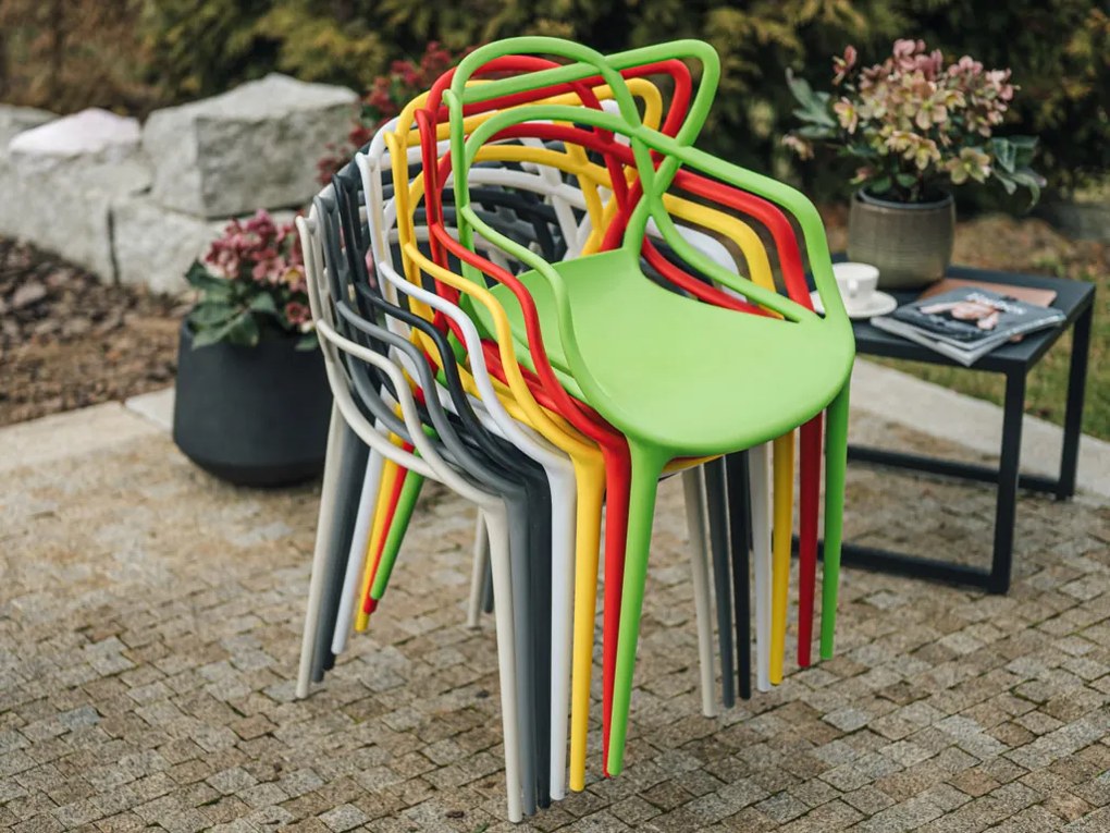 Set 4 bucati scaune din plastic KATO verzi