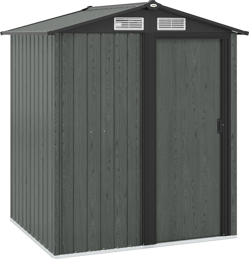 Outsunny Căsuță de Grădină cu Acoperiș Înclinat, 152x132x188 cm, Verde | Aosom Romania