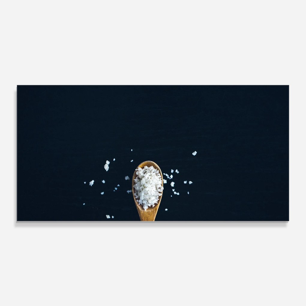 Panou Sticla Bucatarie, 60x150cm, Protectie aragaz, Antistropi, Termorezistent, Alimente, Condimente, Salt On Black