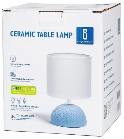 Lampă de masă 1xE14/40W/230V albastră/albă Aigostar
