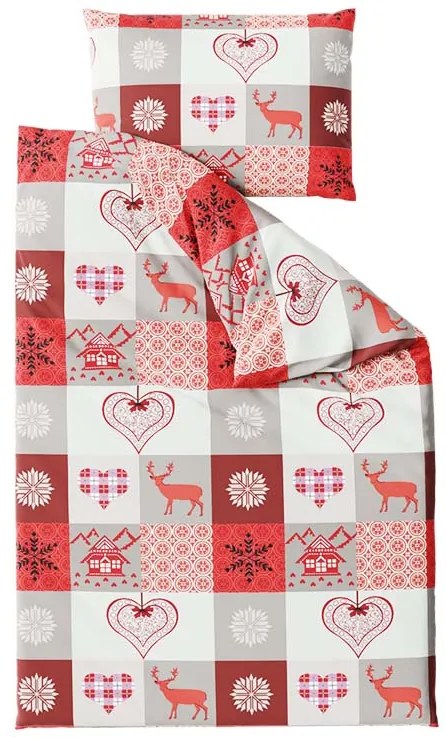 Lenjerie de pat din bumbac X-MAS PATCHWORK rosu Dimensiune lenjerie de pat: 70 x 90 cm | 140 x 200 cm