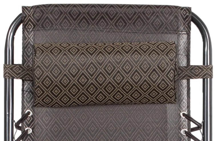 Scaun camping Muhler C2014 1001741, 175x66x110 cm, Pliabil, 3 pozitii de reglare, Negru