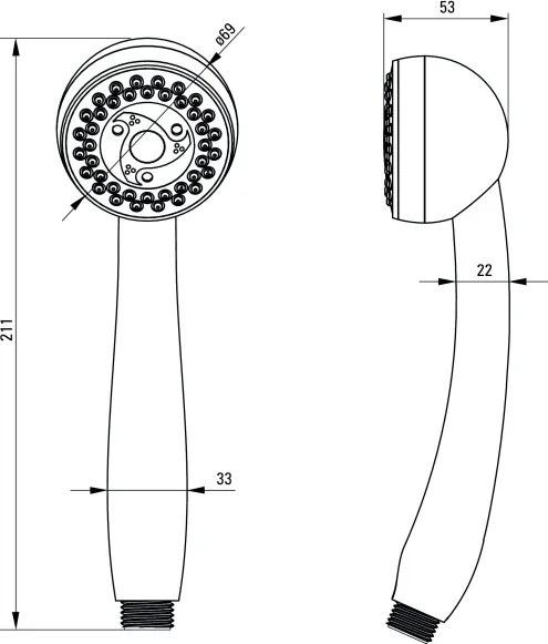 Fresh Pară de duș, 2-funcții Finisaj: Crom NEF_051S