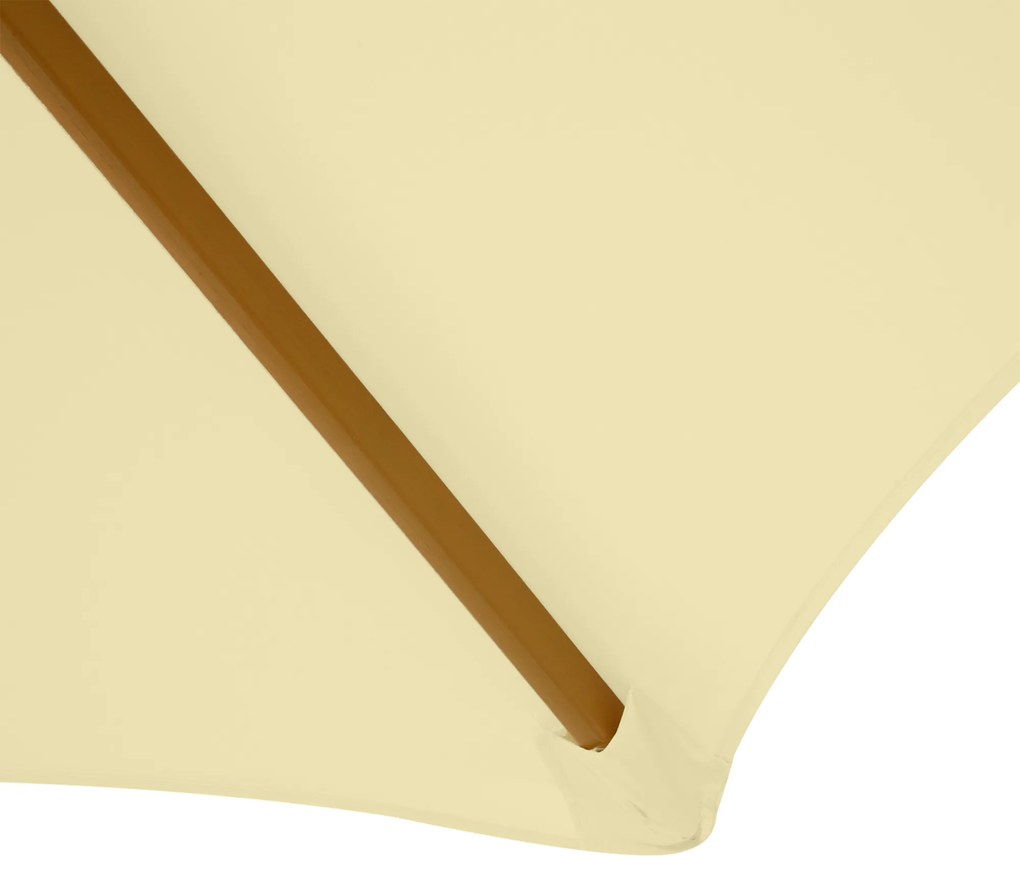 Outsunny Umbrelă de Soare pentru Grădină cu Suport din Lemn, Design Elegant, 2.5x2.3m, Crem, Protecție UV | Aosom Romania
