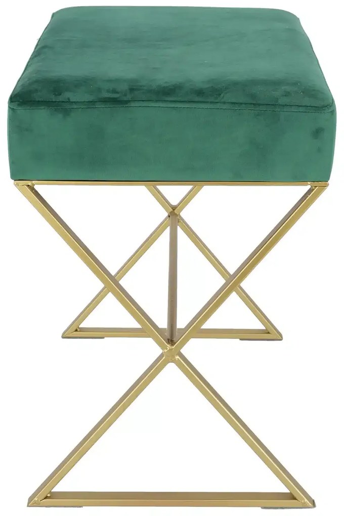 Bancuta eleganta din catifea cu baza metalica aurie, design modern 51x35x53 cm - ROZ - 51x35x53 cm - Baza metalica aurie
