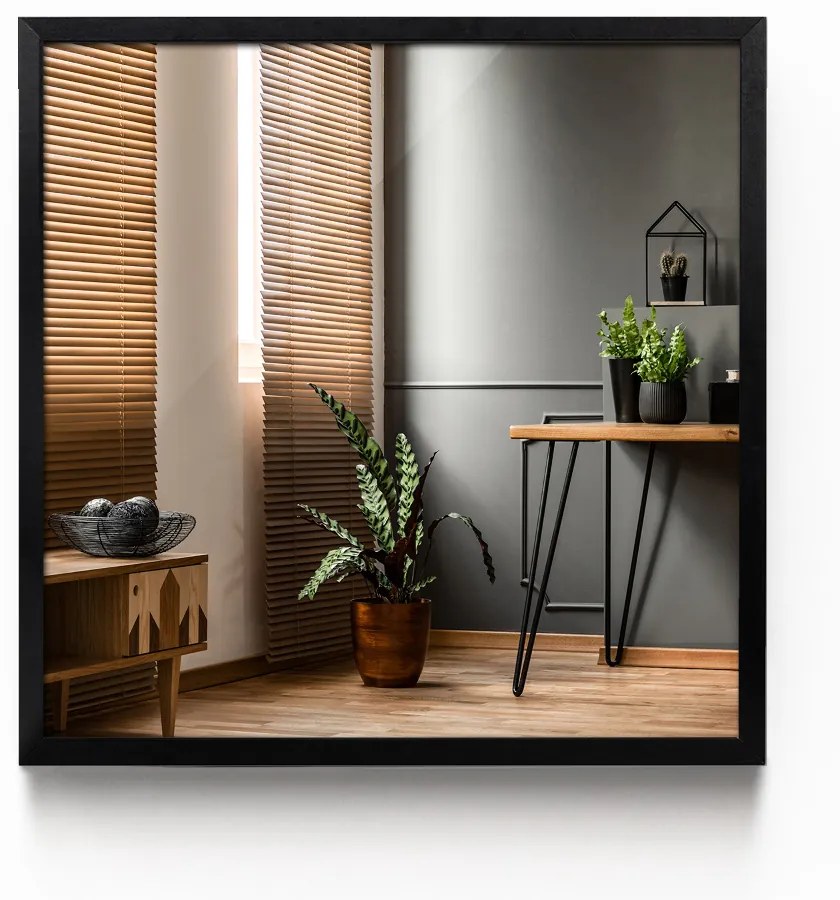 Oglinda decorativa dreptunghiulara Cadru MDF negru 100x70 cm